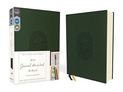 Niv, Journal The Word Bible (Perfect For Note-Taking), Leathersoft, Green, Red Letter, Comfort Print: Reflect, Take Notes, Or Create Art Next To Your-..