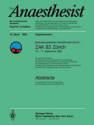 Zentraleuropôischer Anaesthesiekongress Zak 83 Zürich: 13.-17. September 1983-..