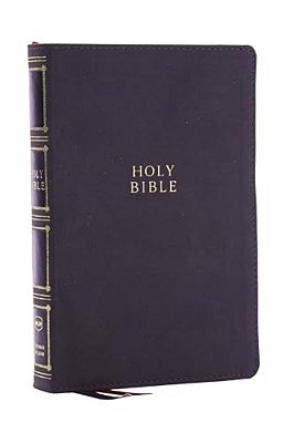 Nkjv, Compact Center-Column Reference Bible, Gray Leathersoft, Red Letter, Comfort Print-..