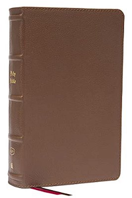 Kjv Holy Bible: Large Print Single-Column With 43,000 End-Of-verse Cross References, Brown Genuine Leather, Personal Size, Red Letter, Comfort Print:-..