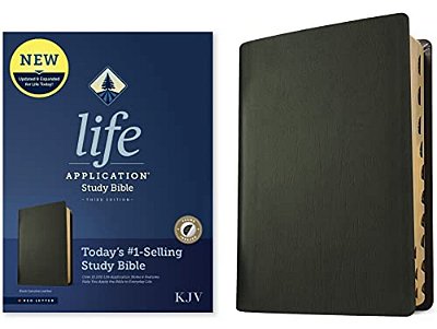 Kjv Life Application Study Bible, Third Edition (Genuine Leather, Black, Indexed, Red Letter)-..