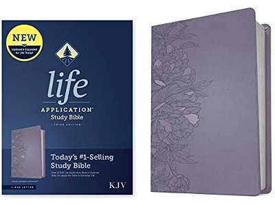 Kjv Life Application Study Bible, Third Edition (Leatherlike, Peony Lavender, Red Letter)-..