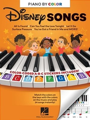 Piano-By-color - Disney Songs: Color-Coded Notation With Matching Stickers Make Playing Songs From Beloved Disney Movies On Piano Super Easy And Fun!-..