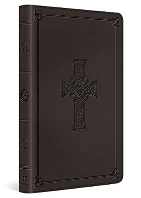 Esv Thinline Bible, Red Letter (Trutone, Charcoal, Celtic Cross Design)-..