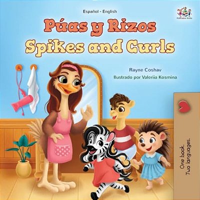 Spikes And Curls (Spanish English Bilingual Kids Book)-..