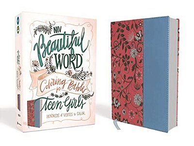 Niv, Beautiful Word Coloring Bible For Teen Girls, Imitation Leather, Pink/Blue: Hundreds Of Verses To Color-..