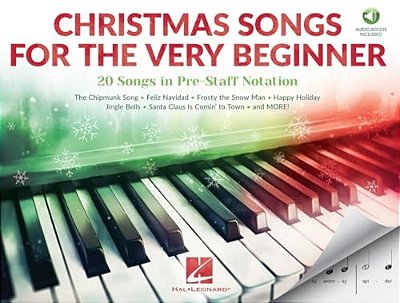 Christmas Songs For The Very Beginner - Pre-Staff Notation Songbook For Beginning Piano Players-..