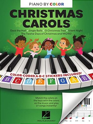Piano-By-color: Play Your Favorite Christmas Carols Instantly! - Color-Coded Key Stickers Included!-..