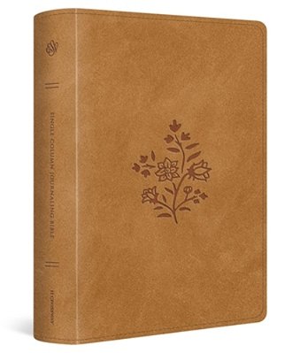 Esv Single Column Journaling Bible, Large Print (Trutone, Nubuck Caramel, Wildflower Design)-..