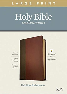Kjv Large Print Thinline Reference Bible, Filament Enabled Edition (Red Letter, Leatherlike, Brown/Mahogany)-..