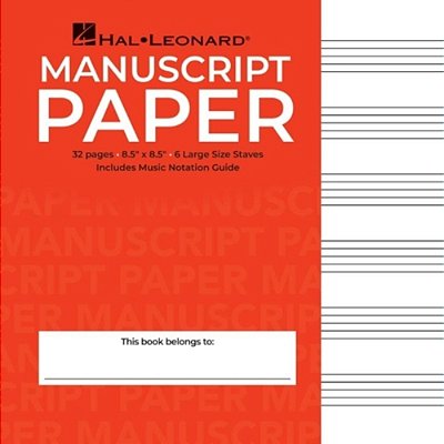 Wide Staff Manuscript Paper Red Cover Music Notebook With Large Staves And Music Notation Guide Hal Leonard Music Composition Book For Students And Pr-..