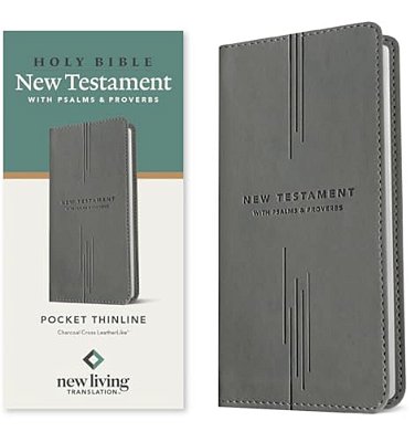 Nlt Pocket Thinline New Testament With Psalms And Proverbs (Leatherlike, Charcoal Cross)-..