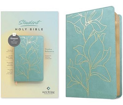 Nlt Student Bible, Thinline Reference, Filament Enabled (Leatherlike, Tropical Iris Teal Blue, Red Letter)-..