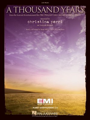 A Thousand Years: Easy Piano Sheet Music For Piano Keyboard By Christina Perri Official Single Song Sheet Music With Standard Notation Pop Piano Solo-..