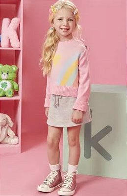 Conjunto Kukiê Menina - Blusa e Saia Shorts