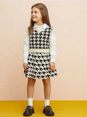 Conjunto Pied Poule Momi - Colete e Saia
