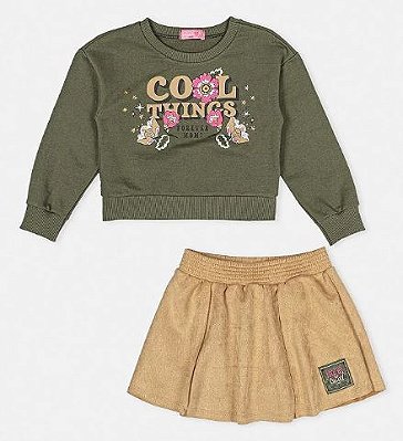 Conjunto ML Infantil Momi - Blusão Saia Cool Things