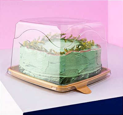 Embalagem Bolo Torta Pequena Quadratta G-32Q Galvanotek Dourada