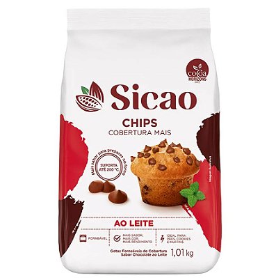 Cobertura Gotas Forneável Chocolate ao Leite Sicao Chips 1,01kg