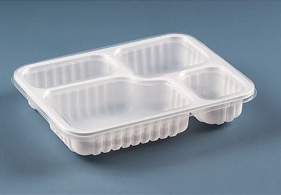 Bandeja 1225ml Branca 4 Divisões Galvanotek G-324 SF c/ 10un