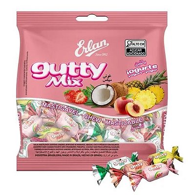 Bala Mastigável Gutty Mix Iogurte Erlan 400g