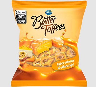 Bala Butter Toffees Maracujá 500g Arcor