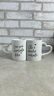 Caneca Dupla Personalizada Minha Metade