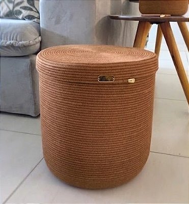 Cesto Elegance 35x35 com Tampa - Capuccino