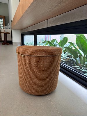 Cesto Elegance 35x35 com Tampa - Capuccino
