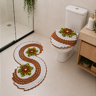 Jogo de Banheiro Floral Elegance 2 Peças - Coleção Elegance