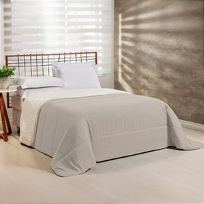 Coberdrom QUEEN Percal 200 Fios Com Sherpa Flupy Avela