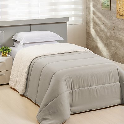 Coberdrom SOLTEIRO Percal 200 Fios Com Sherpa Flupy Avela