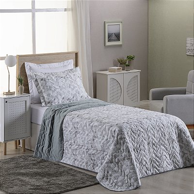 Cobre Leito 2 Peças SOLTEIRO Percal 200 Fios Colori  Alpini Grafite