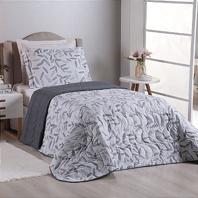 Cobre Leito 2 Peças SOLTEIRO Percal 200 Fios Colori Outono Cinza