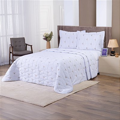 Cobre Leito 3 Peças QUEEN Percal 180 Fios Berlim  Berlim Branco