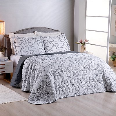 Cobre Leito 3 Peças QUEEN Percal 200 Fios Colori Alpini Outono Cinza