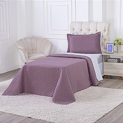 Cobre Leito Milao Solteiro 3 peças 400 fios Cassis / Branco