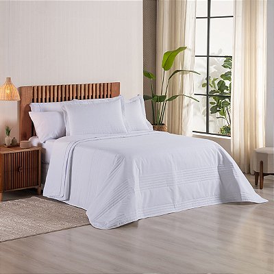 Cobre Leito Premier King 3 peças algodão Cor Branco