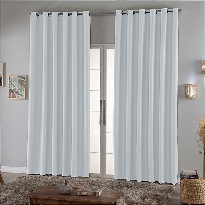 Cortina Blackout 2,70m x 1,60m Em Tecido Requinte Branca