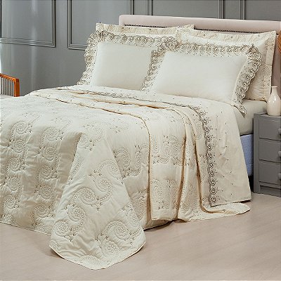 Jogo de Lençol 4 Peças KING Percal 200 Fios Mistral Palha