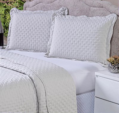 Kit Cobre Leito Colcha Casal Queen 3 Pçs Dupla Face 400 Fios