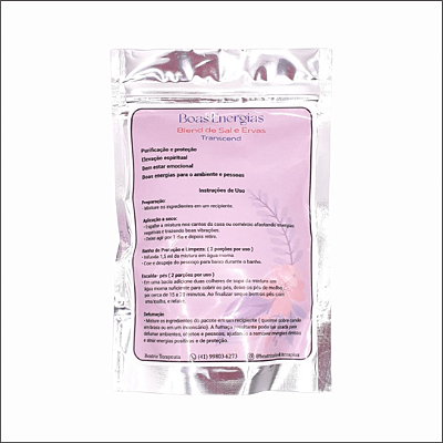 Banho e escalda-pé de sal e ervas Transcender