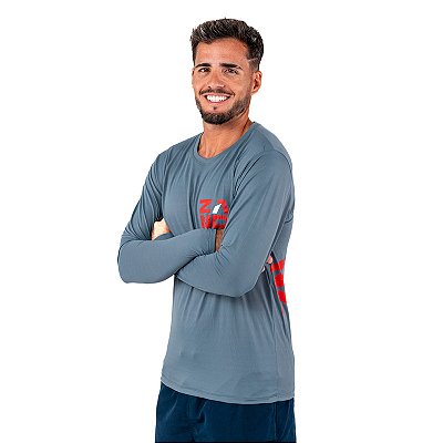 CAMISETA MANGA LONGA PLAY CINZA