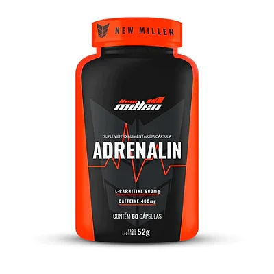 Adrenalin L-Carnitina c/ Cafeína 60 Caps - New Millen