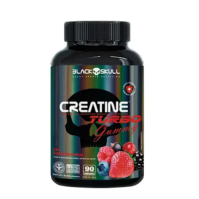 Creatina em Goma Creatine Gummy - Creatina Turbo sabor Frutas Vermelhas - Black Skull c/ 90 Unidades