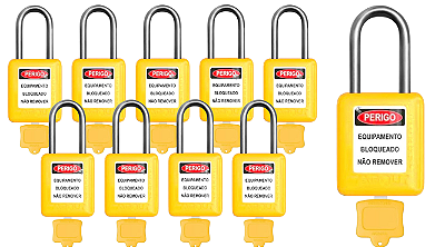 KIT 172 Cadeados Bloqueio - Haste de aço - Loto Nr10 - AM