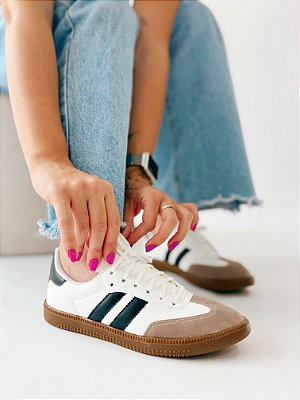 Tênis Feminino Inspira Samba Branco / Preto
