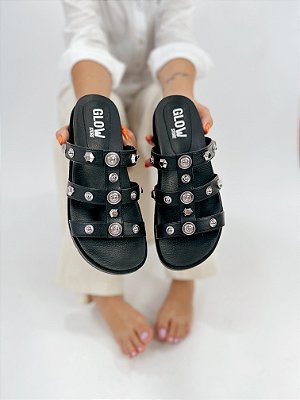 Papete Feminina com Medalhas Julia - Black