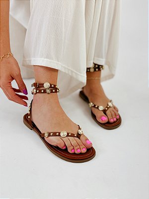 Rasteira Feminina Luisa, Conforto e Estilo - Caramelo
