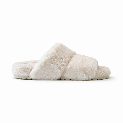 Chinelo de Pelo, Feminino Fluffy - Off White